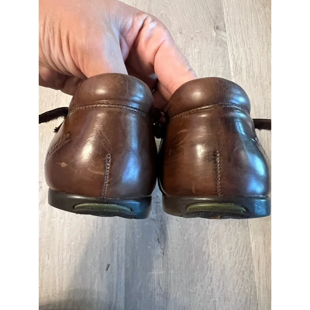 Womens 8 B Kalso Earth Solar Mary Jane Strap Shoes Brown Leather Negative Heel
